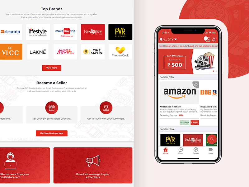 Wibrate - Ecommerce E-Giftcard Marketplace branding brands colors creative design designoweb designowebtechnologies ecommerce ecommerce app gif gradient graphic design illustration marketplace multi brands photoshop services shopping ui ux