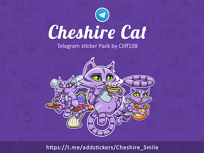 Cheshire Cat cat cheshire stickers telegram