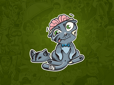 zombie cat cat stickers zombie