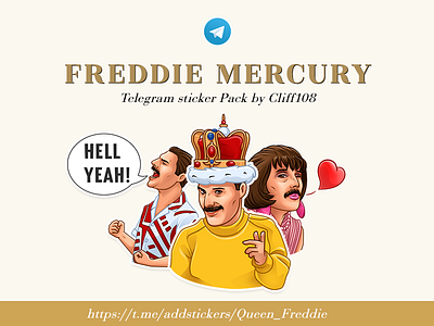 Dribble freddie mercury queen stickers telegram