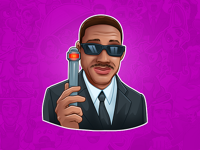 Agent J man in black miblart stickers telegram will smith