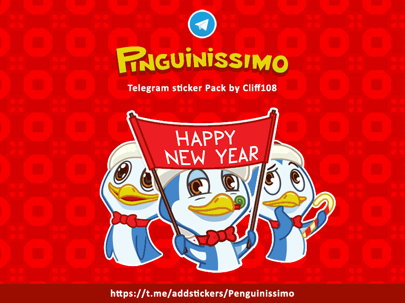 Pinguinissimo telegram stickers new year pinguin sticker telegram