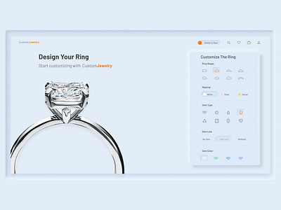 Customizing Jewelry Web Screen design graphic design ui ux web