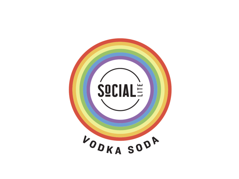 SoCIAL Lite LGBT Logo Animation alcohol animation branding flag lgbt logo logo animation loop looping minimal mograph motion graphics pride rainbow vector vodka