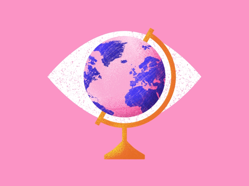 The World is Watching animation atlas earth geometric globe graphics illustrator mograph motion design motion graphics shapes vector