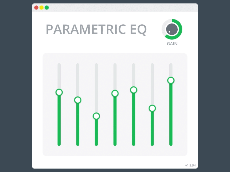 Parametric EQ design eq equaliser equalizer illustration loop motion graphics music music production parametric slider sliders