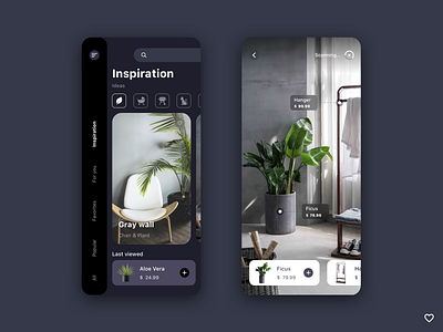 Furniture e-commerce AR based mobile app 360 application ar buy chair e commerce favorite furniture idea inspiration mobile mr plant scanning shop shopping ui ux vr