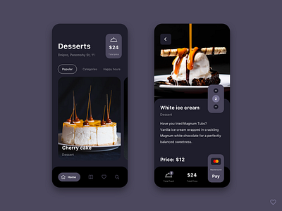 Desserts app application application design design dessert desserts food ice cream mobile mobile app mobile app design mobile ui payment tasty ui ux