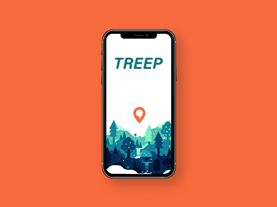 Treep Logo & Home Screen app chat homescreen location location based app sustainable vector