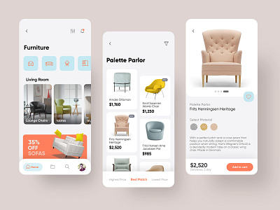 Mobile App Redesign Furniture app application furniture interface interior sofar ui uiux