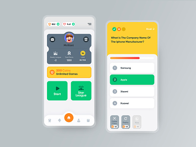 Quiz Game game game app game design inspiration game minimal game mobile game ui game ui ux game ux