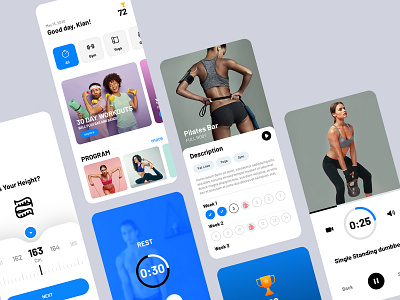 Fitness application application exercise fitness app ui ux workout