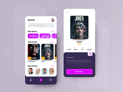 movie application app application concept design movie movie app ui uiux