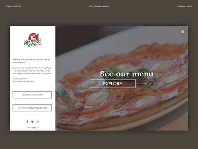 Yess Pizza design sketch ui website design