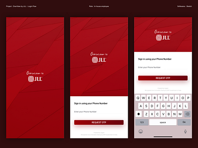 Overview by JLL - Login Flow app design ui ux