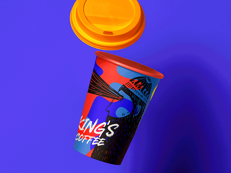 King's Coffee coffee cup design art hipster illustration king packagedesign packaging procreate