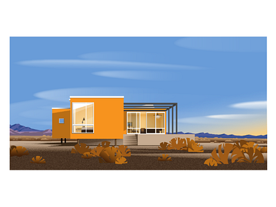🍊The orange building 🍊 architecture illustration ui ux