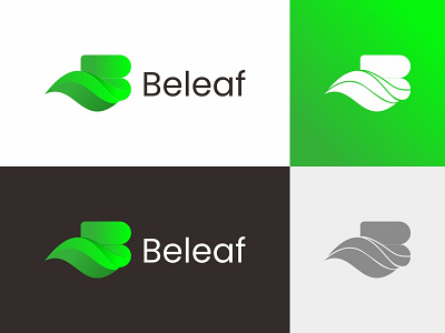 beleaf b brand branding design green logo icon leaf leaf logo letter b letter b logo logo symbol vector