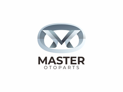 Master Otoparts Logo Design automotive logo branding graphic design letter m logo logo m logo silver logo wing logo