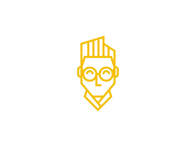 Men with glasses logo man portrait