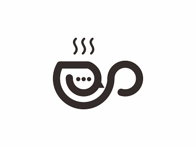 Coffeetalk cafe coffee line logo talk