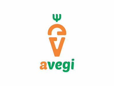 Avegi carrot color eco exclusive green logo modern orange retail vegetables