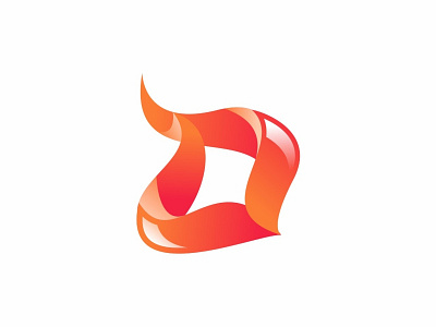 D + Fire brand branding d design fire icon letterd logo symbol vector