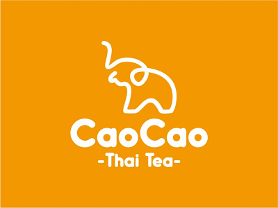Cao cao thai tea Logo animal brand branding design elephant icon line logo symbol thai tea