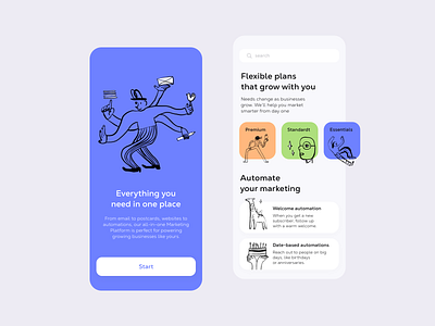 Marketing Platform Mobile App app design illustration ui