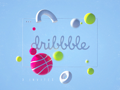 Dribbble Invites 3d cinema4d dribbble dribbble invitation dribbble invite dribbble invite giveaway giveaway invites logo