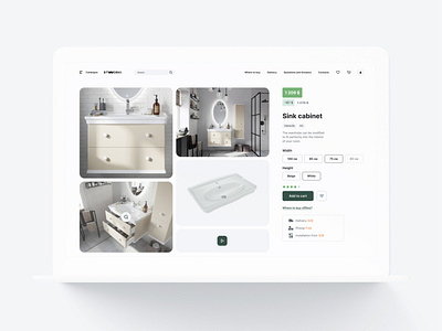 Digital store for furniture brand bathroom ecommerce furniture interface nature product card product page ui ux