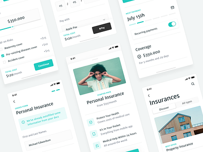 Insurance App app design mobile ui
