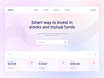 Investo / Landing page app clean design figma logo mobile ui