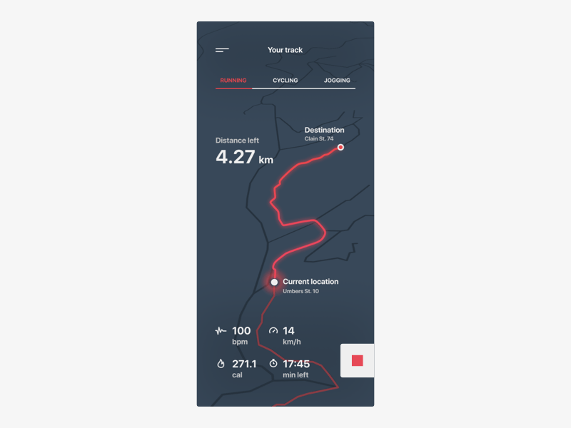 Running App Animation animation clean colorful mobile ui
