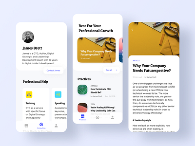 Evolving Digital Leadership Mobile App app clean colorful design mobile ui ux