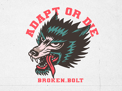 Wolf Broken.Bolt brand clothing design graphic graphicdesign illustration logo merch oldschool tattoo traditional tattoo wolf