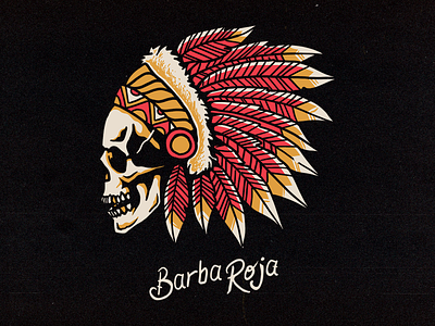 Barba Roja apparel brand clothing design graphic graphicdesign illustration lettering logo merch oldschool skull tattoo vector