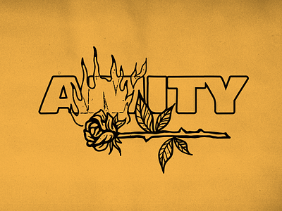 Burning Rose - The Amity Affliction burning design fire graphicdesign illustration logo oldschool rose tattoo vector