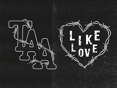 Like Love - The Amity Affliction apparel barbedwire branding design graphicdesign illustration logo vector