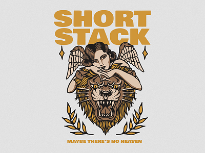 Short Stack – Maybe There's No Heaven angel design graphicdesign illustration lion logo merch music shortstack tattoo trad