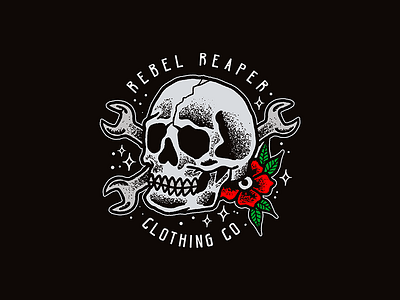 Rebel Reaper Clothing Co. brand built clothing design graphicdesign hardcore illustration rebel skull