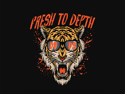 Fresh To Depth apparel badge band brand clothing crossfit design graphic graphicdesign gym hardcore illustration lettering logo merch oldskool tattoo tiger typography vector