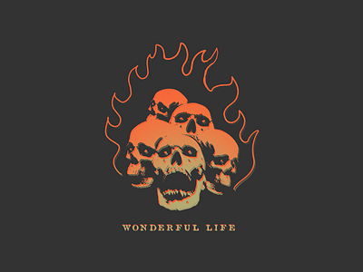 Wonderful Llife apparel badge band brand clothing design graphic graphicdesign hardcore illustration lettering logo merch oldskool skull tattoo traditional tattoo typography vector vintage