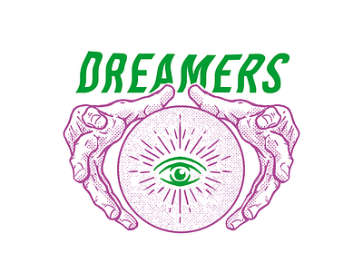 Dreamers 80s apparel band brand clothing design eyed graphic graphicdesign hands illustration lettering logo merch tattoo tattoo flash typography vector vintage vintage art