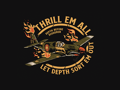 Thrill Em All! Let Depth Sort Em Out! - DBDS apparel badge band brand branding clothing design graphic graphicdesign hardcore icon illustration lettering logo merch mustang traditional tattoo typography vector vintage