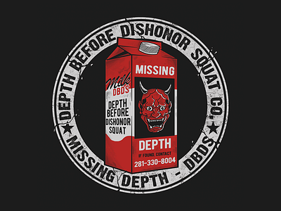 Missing - Depth Before Dishonor Squat Co. apparel brand clothing design graphicdesign illustration lettering logo merch typography