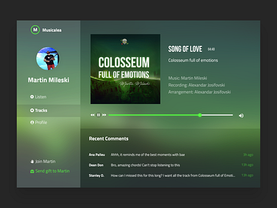 Musicalea - Radio Station Concept blurred background dashboard design music dashboard music streaming app radio radio app radio station streaming app ui dashboard ui design uxdesign web concept