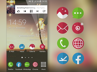 Custom Icons android custom flat icons inbox whatsapp
