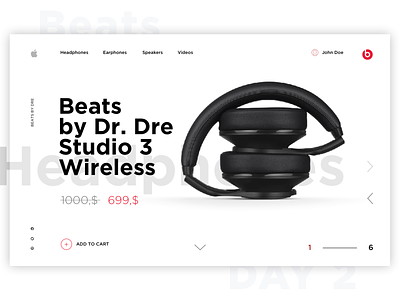 Beats by Dr. Dre Website mainscreen concept 2020 2020 trend apple beats beats by dre ui ux uxui web website