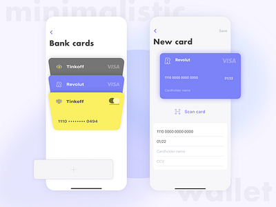 Minimalistic wallet app concept